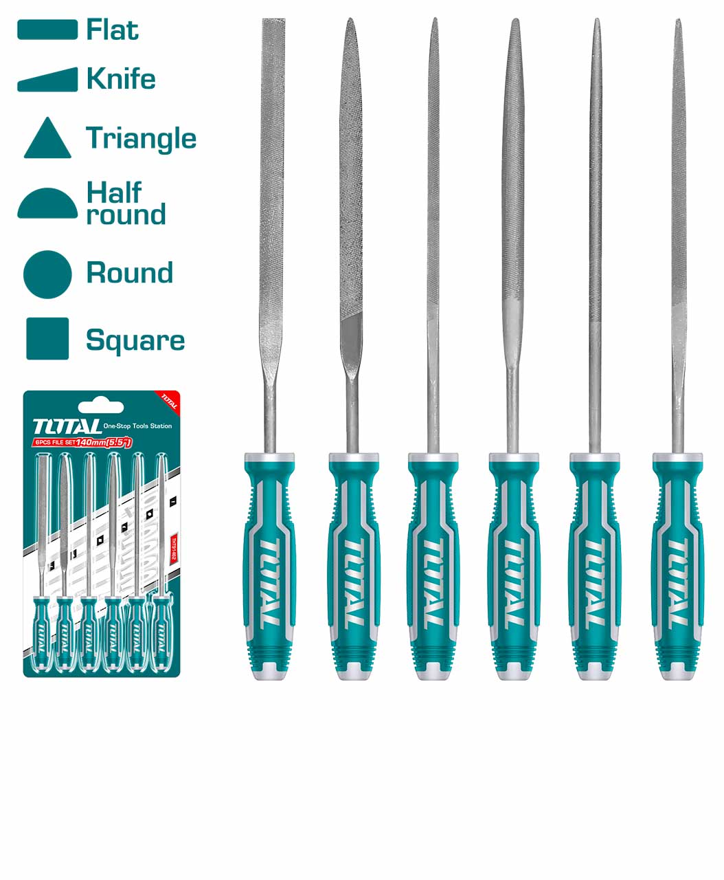 THT91462 6 Pcs File Set | TOTAL Tools Malaysia