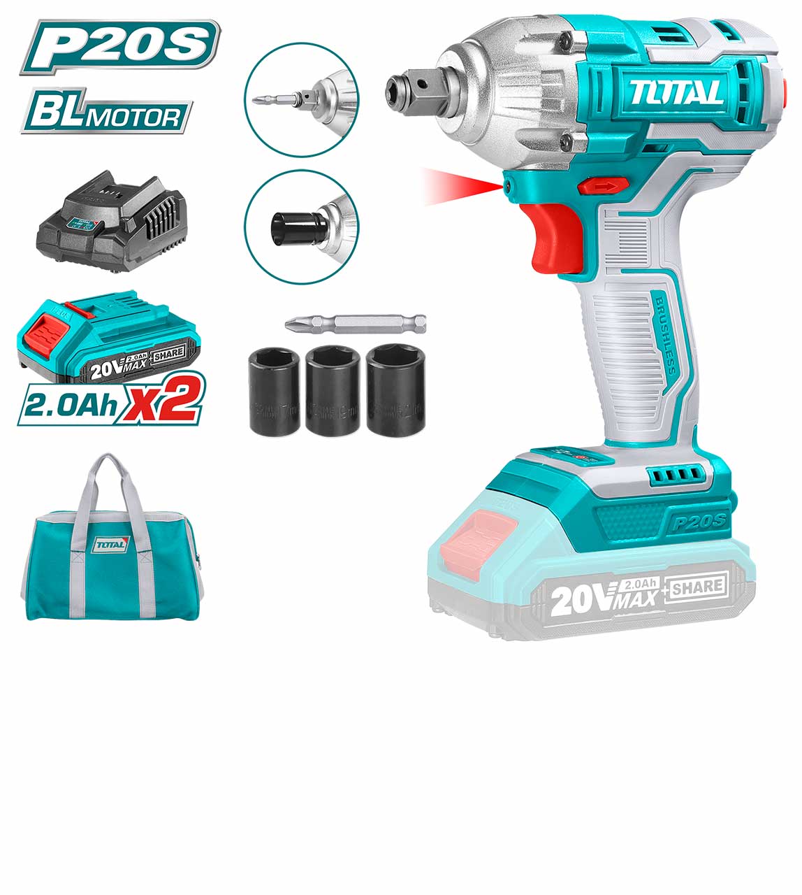 TIWLI20208 Liion Impact Driver & Wrench TOTAL Tools Malaysia
