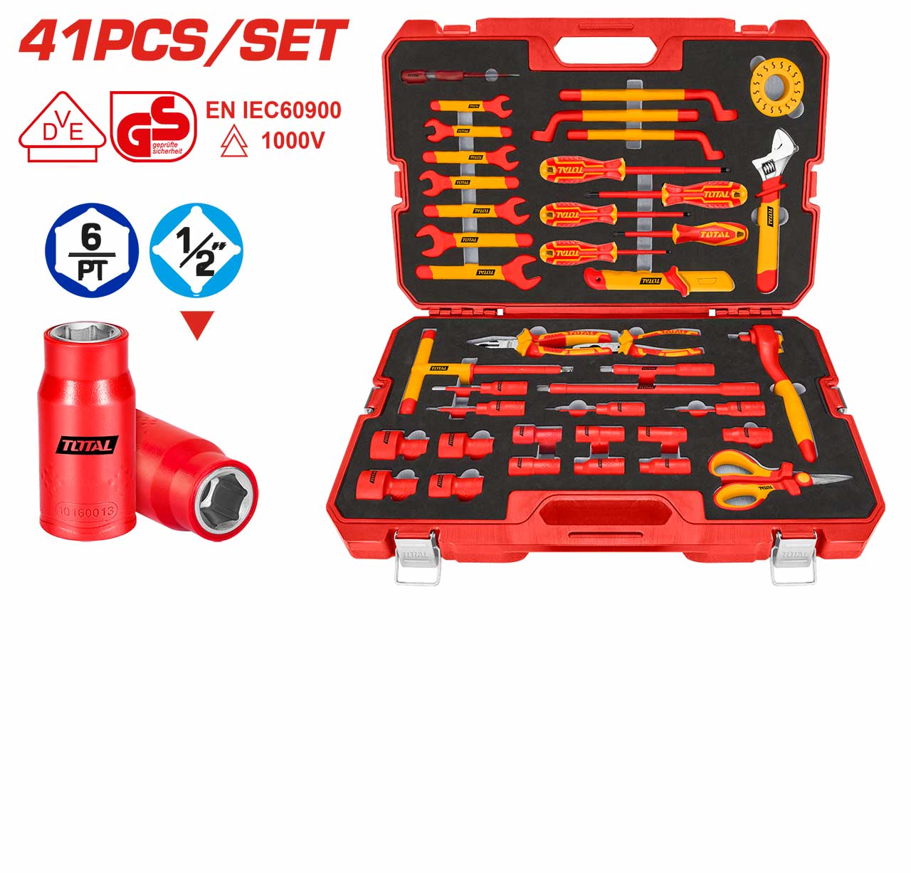 THKITH4101 41 Pcs Insulated Hand Tools Set | TOTAL Tools Malaysia